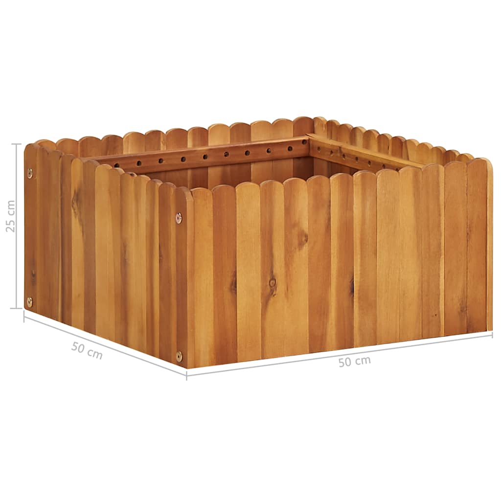 vidaXL Ζαρντινιέρα Υπερυψωμένη 50 x 50 x 25 εκ. από Μασίφ Ξύλο Ακακίας - Image 5