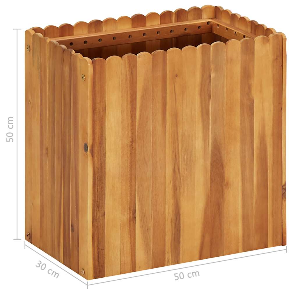 vidaXL Ζαρντινιέρα Υπερυψωμένη 50 x 30 x 50 εκ. από Μασίφ Ξύλο Ακακίας - Image 5