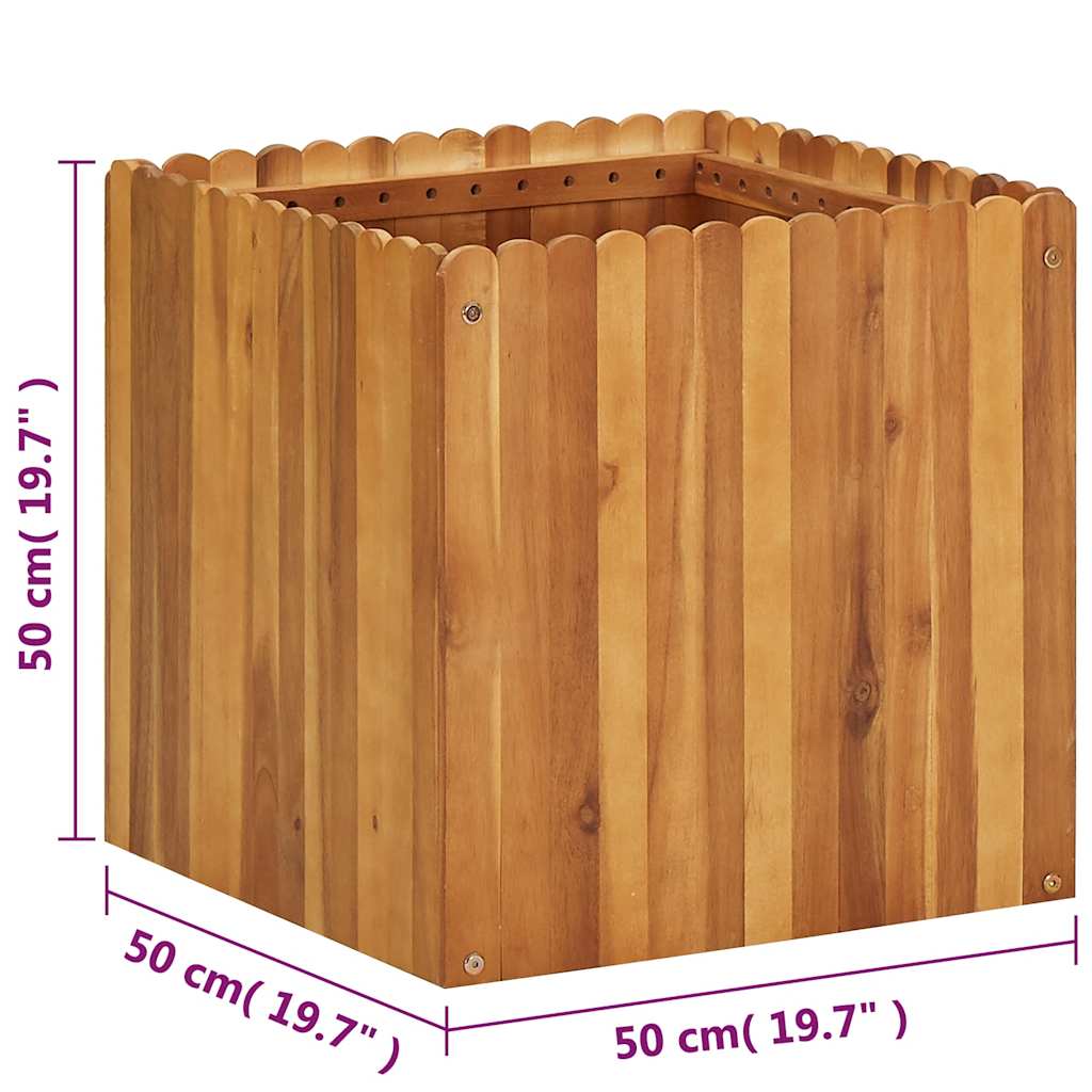 vidaXL Ζαρντινιέρα Υπερυψωμένη 50 x 50 x 50 εκ. από Μασίφ Ξύλο Ακακίας - Image 5