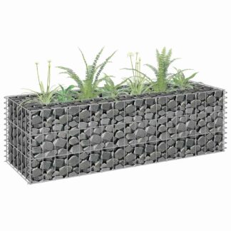vidaXL Συρματοκιβώτιο-Γλάστρα Υπερυψωμένη 90x30x30 εκ. Γαλβ. Χάλυβας