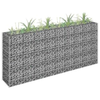 vidaXL Συρματοκιβώτιο-Γλάστρα Υπερυψωμένη 180x30x90 εκ. Γαλβ. Χάλυβας