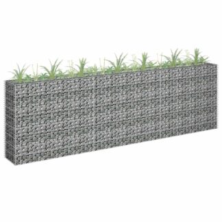vidaXL Συρματοκιβώτιο-Γλάστρα Υπερυψωμένη 270x30x90 εκ. Γαλβ. Χάλυβας
