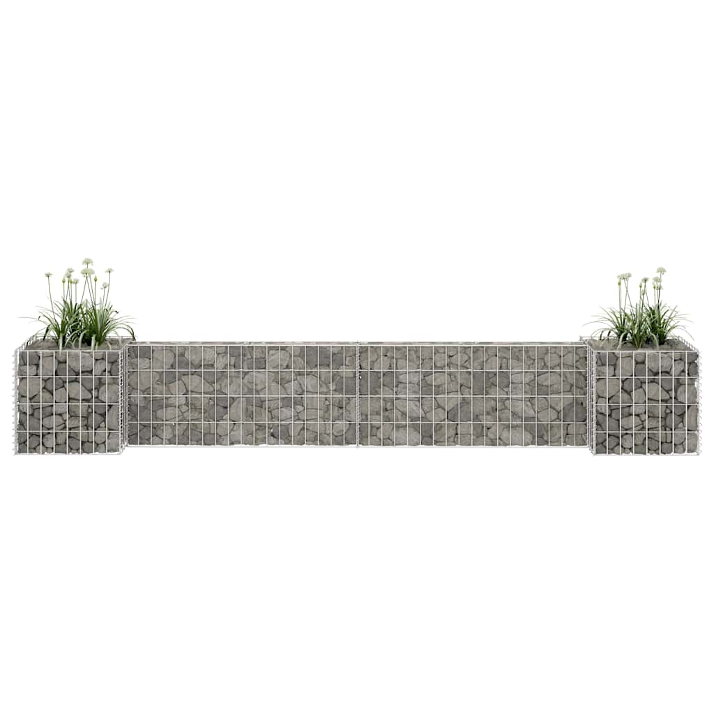vidaXL Συρματοκιβώτιο Γλάστρα Σχήμα «Η» 260x40x40 εκ. Ατσάλινο Σύρμα