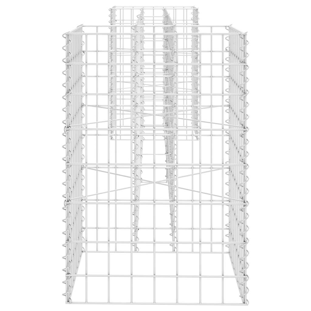 vidaXL Συρματοκιβώτιο Γλάστρα Σχήμα «Η» 260x40x60 εκ. Ατσάλινο Σύρμα - Image 4