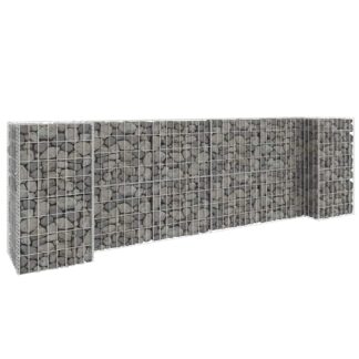 vidaXL Συρματοκιβώτιο Γλάστρα Σχήμα «Η» 260x40x80 εκ. Ατσάλινο Σύρμα
