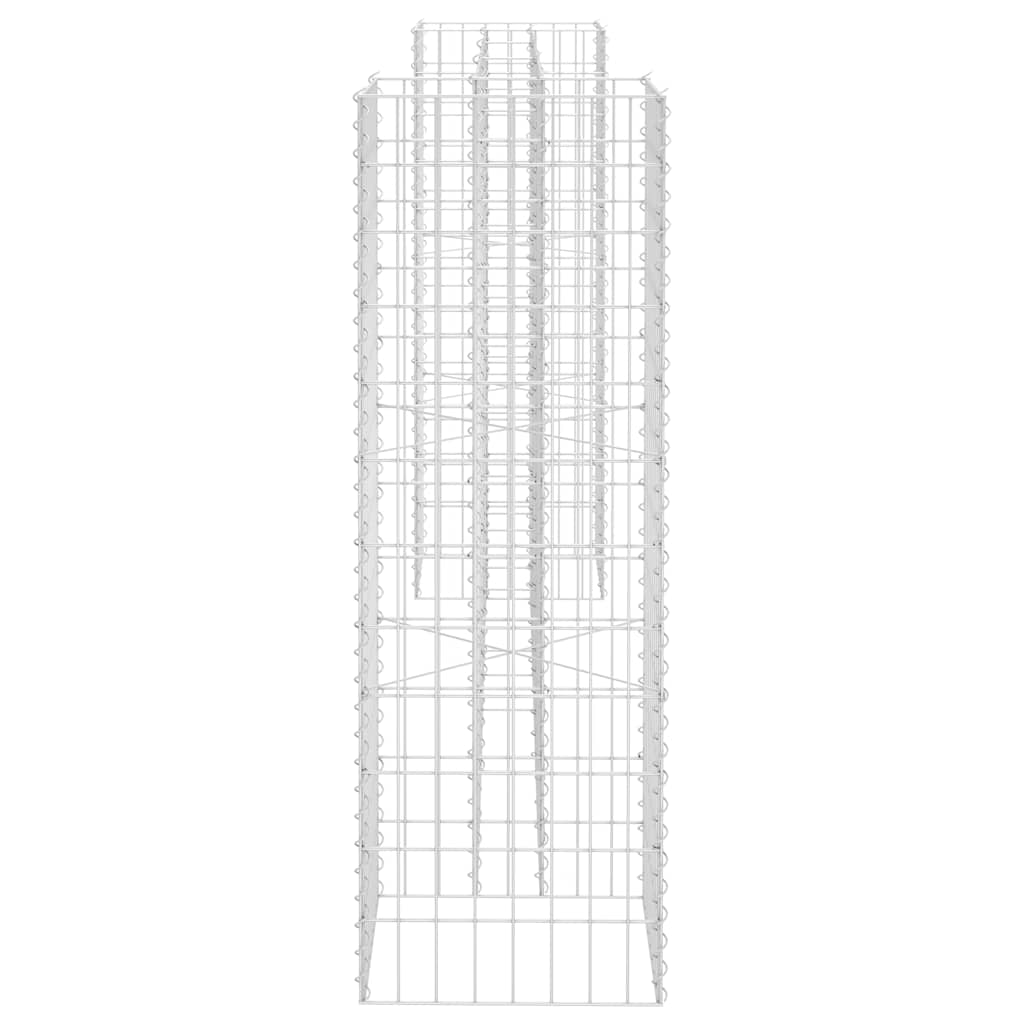 vidaXL Συρματοκιβώτιο Γλάστρα Σχήμα «Η» 260x40x120 εκ. Ατσάλινο Σύρμα - Image 4