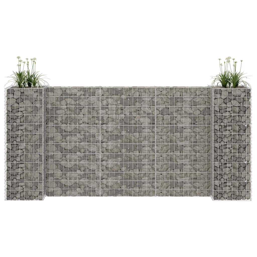 vidaXL Συρματοκιβώτιο Γλάστρα Σχήμα «Η» 260x40x120 εκ. Ατσάλινο Σύρμα