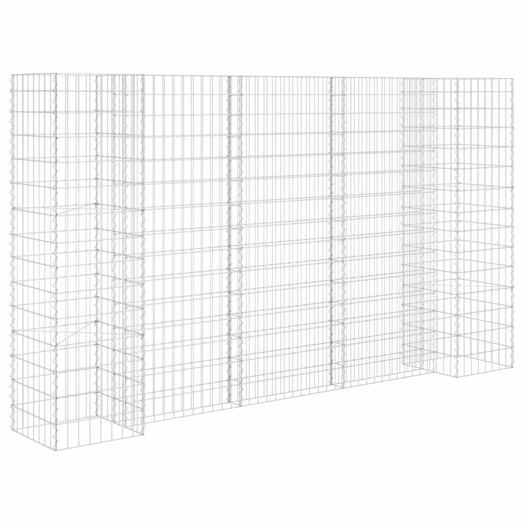 vidaXL Συρματοκιβώτιο Γλάστρα Σχήμα «Η» 260x40x150 εκ. Ατσάλινο Σύρμα - Image 2