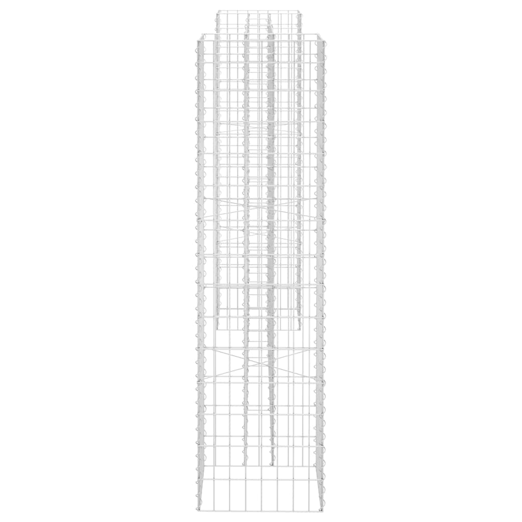 vidaXL Συρματοκιβώτιο Γλάστρα Σχήμα «Η» 260x40x150 εκ. Ατσάλινο Σύρμα - Image 4
