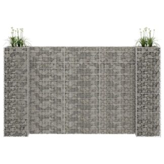 vidaXL Συρματοκιβώτιο Γλάστρα Σχήμα «Η» 260x40x150 εκ. Ατσάλινο Σύρμα