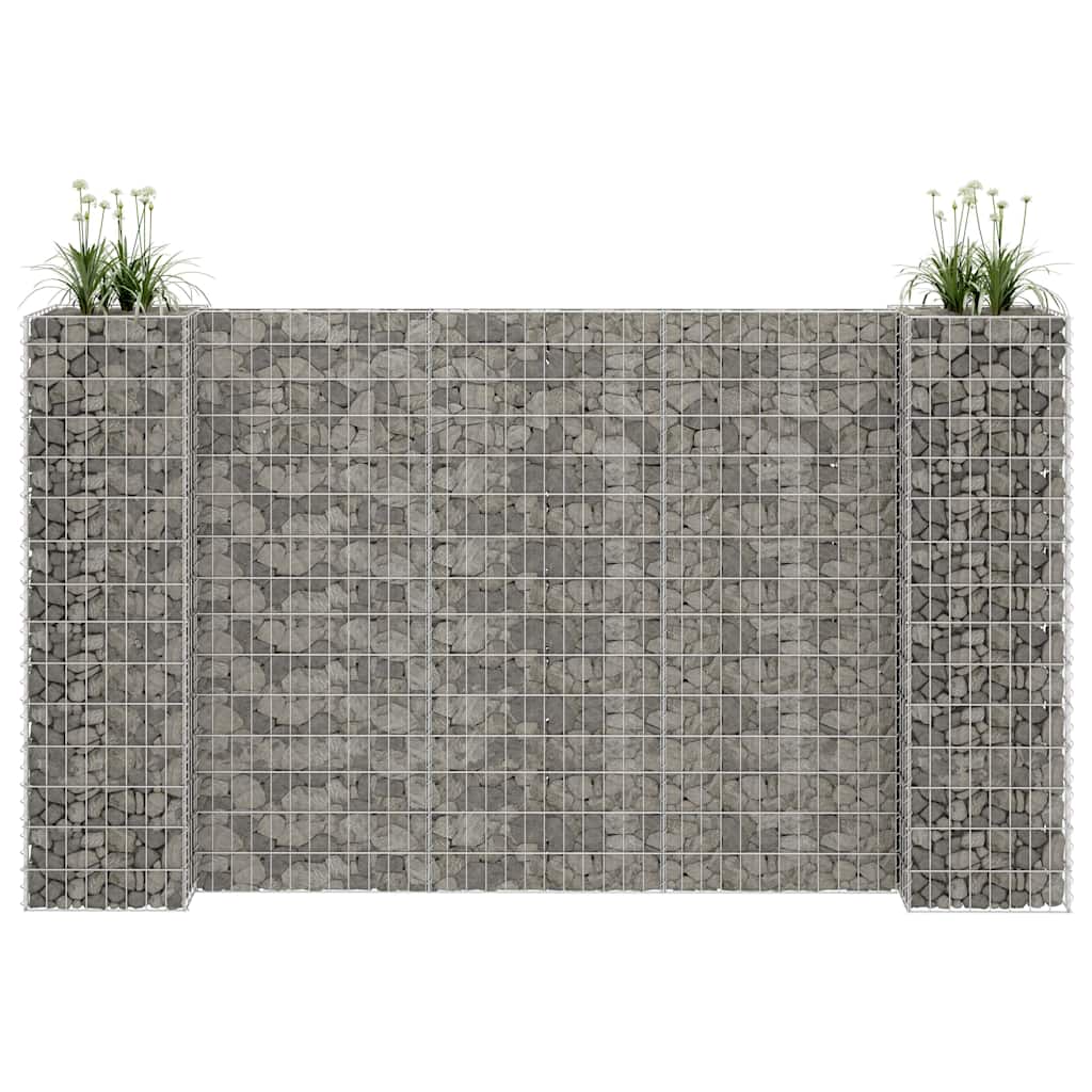 vidaXL Συρματοκιβώτιο Γλάστρα Σχήμα «Η» 260x40x150 εκ. Ατσάλινο Σύρμα