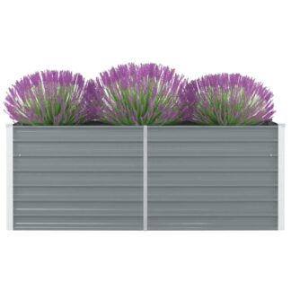 vidaXL Ζαρντινιέρα Ψηλή Γκρι 160 x 80 x 45 εκ. Γαλβανισμένος Χάλυβας