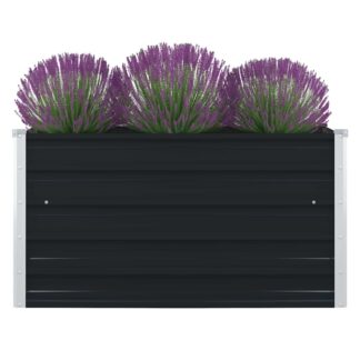 vidaXL Ζαρντινιέρα Ψηλή Ανθρακί 100x100x45 εκ. Γαλβανισμένος Χάλυβας