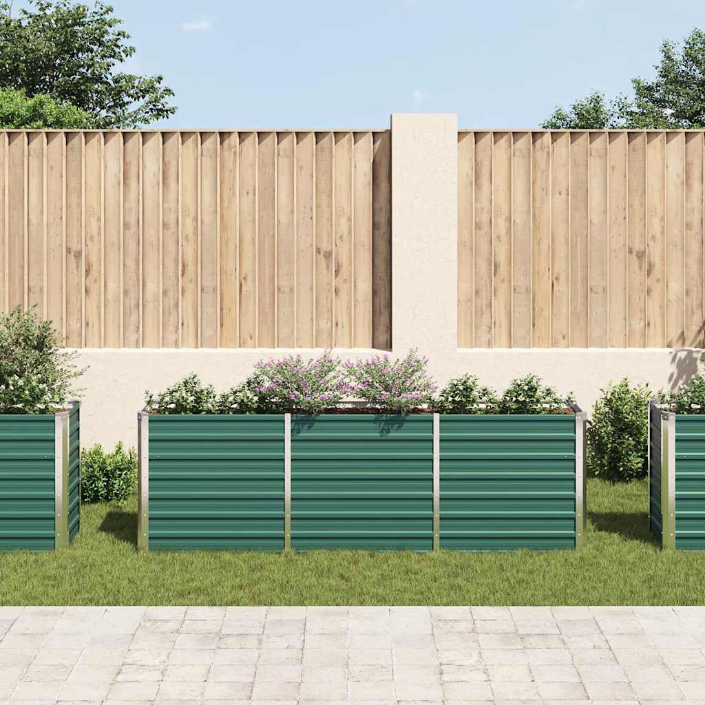 vidaXL Ζαρντινιέρα Υπερυψωμένη Πράσινη 240x40x77 εκ. Γαλβαν. Χάλυβας - Image 3