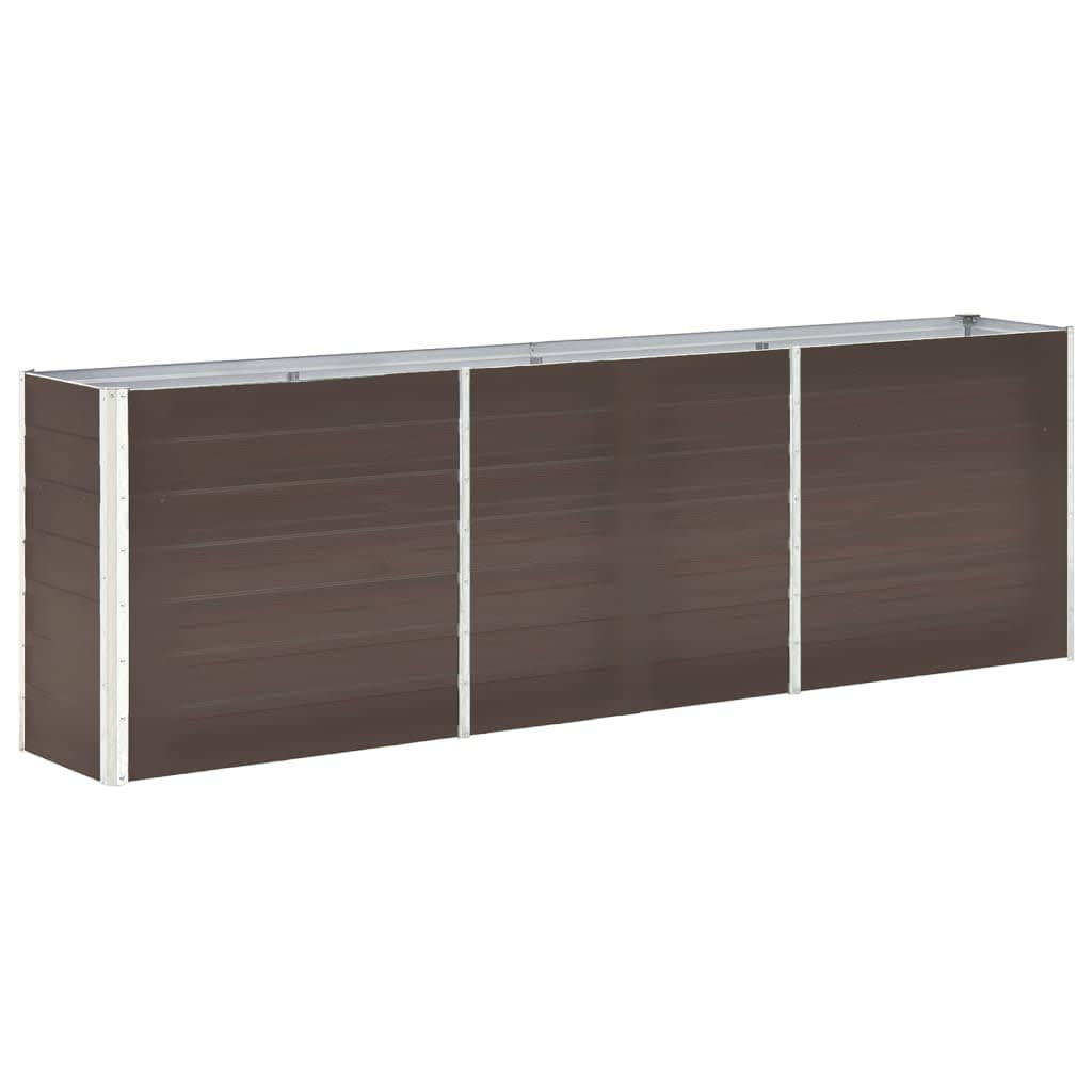 vidaXL Ζαρντινιέρα Υπερυψωμένη Καφέ 240x40x77 εκ. Γαλβανισμ. Χάλυβας - Image 2