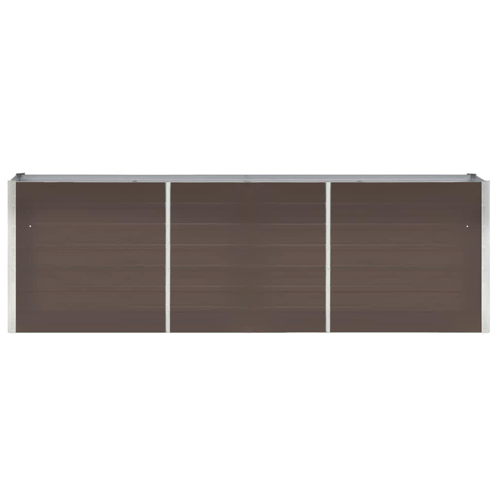 vidaXL Ζαρντινιέρα Υπερυψωμένη Καφέ 240x40x77 εκ. Γαλβανισμ. Χάλυβας - Image 4