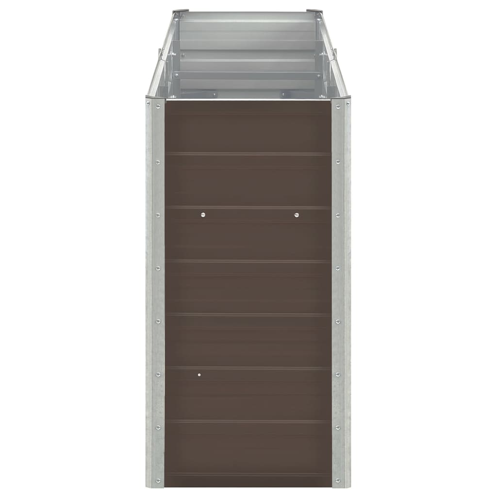 vidaXL Ζαρντινιέρα Υπερυψωμένη Καφέ 240x40x77 εκ. Γαλβανισμ. Χάλυβας - Image 5
