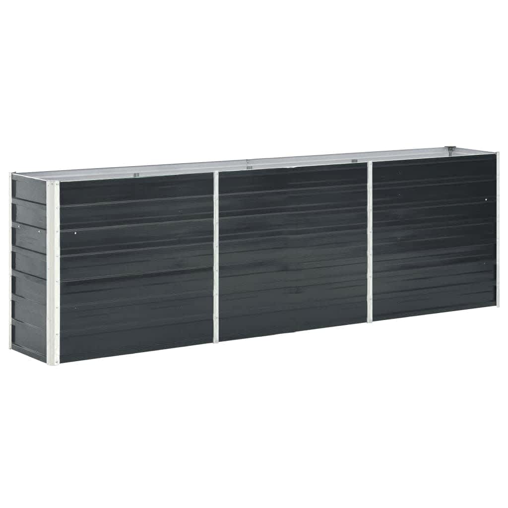vidaXL Ζαρντινιέρα Υπερυψωμένη Ανθρακί 240x40x77 εκ. Γαλβαν. Χάλυβας - Image 2