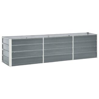 vidaXL Ζαρντινιέρα Υπερυψωμένη Γκρι 240x40x45 εκ. Γαλβανισμ. Χάλυβας