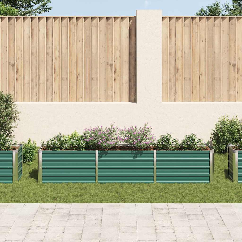 vidaXL Ζαρντινιέρα Υπερυψωμένη Πράσινη 240x40x45 εκ. Γαλβαν. Χάλυβας - Image 3