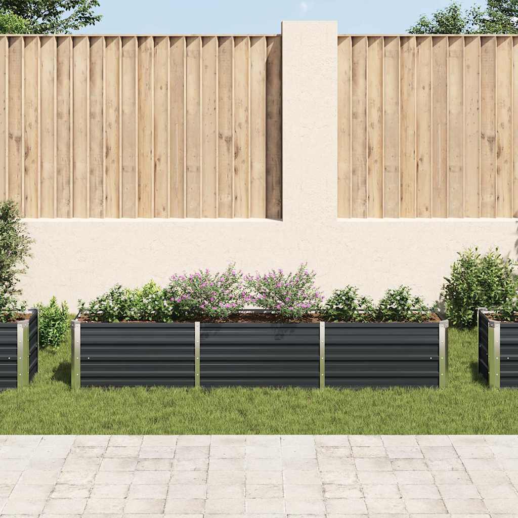 vidaXL Ζαρντινιέρα Υπερυψωμένη Ανθρακί 240x40x45 εκ. Γαλβαν. Χάλυβας - Image 3