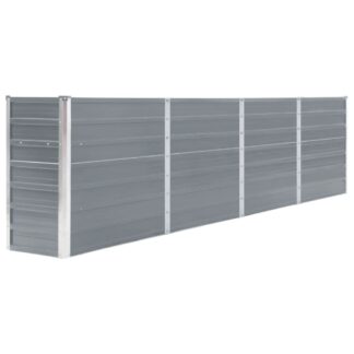 vidaXL Ζαρντινιέρα Ψηλή Γκρι 320 x 40 x 77 εκ. Γαλβανισμένος Χάλυβας