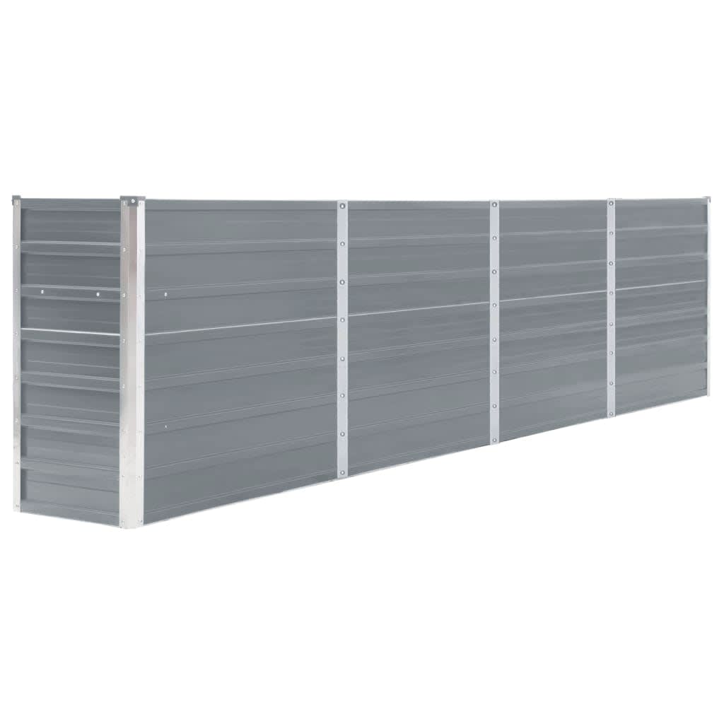 vidaXL Ζαρντινιέρα Ψηλή Γκρι 320 x 40 x 77 εκ. Γαλβανισμένος Χάλυβας