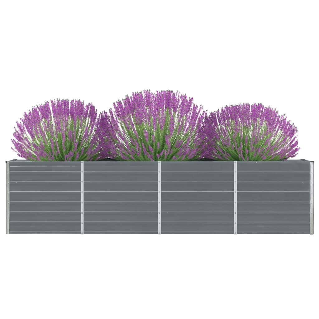 vidaXL Ζαρντινιέρα Ψηλή Γκρι 320 x 40 x 77 εκ. Γαλβανισμένος Χάλυβας - Image 2