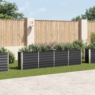 vidaXL Ζαρντινιέρα Ψηλή Ανθρακί 320x40x77 εκ. Γαλβανισμένος Χάλυβας