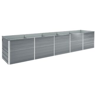 vidaXL Ζαρντινιέρα Υπερυψωμένη Γκρι 400x80x45 εκ. Γαλβαν. Χάλυβας
