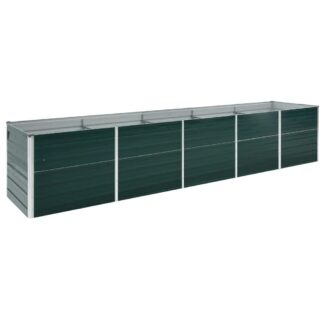 vidaXL Ζαρντινιέρα Υπερυψωμένη Πράσινη 400x80x45 εκ. Γαλβαν. Χάλυβας