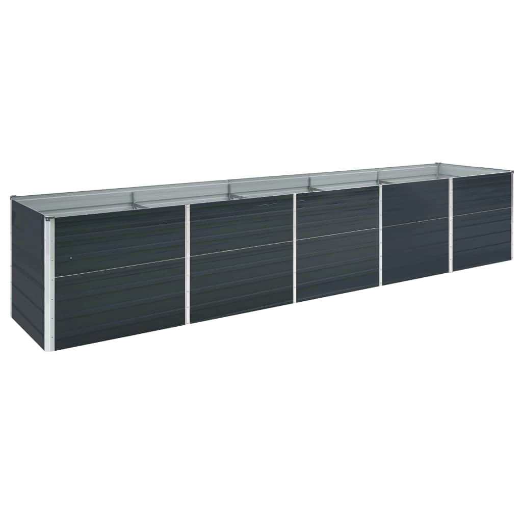 vidaXL Ζαρντινιέρα Υπερυψωμένη Ανθρακί 400x80x45 εκ. Γαλβαν. Χάλυβας - Image 2