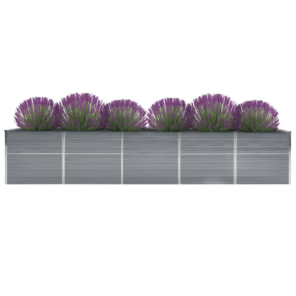 vidaXL Ζαρντινιέρα Υπερυψωμένη Γκρι 400x80x77 εκ. Γαλβαν. Χάλυβας - Image 2