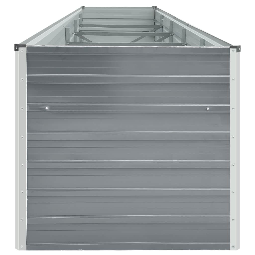 vidaXL Ζαρντινιέρα Υπερυψωμένη Γκρι 400x80x77 εκ. Γαλβαν. Χάλυβας - Image 4
