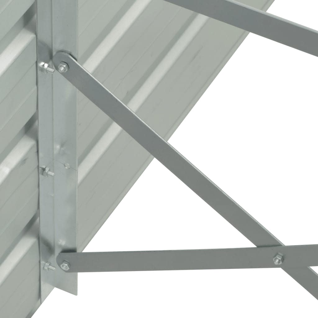 vidaXL Ζαρντινιέρα Υπερυψωμένη Γκρι 400x80x77 εκ. Γαλβαν. Χάλυβας - Image 5