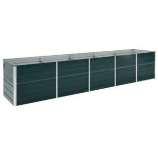 vidaXL Ζαρντινιέρα Υπερυψωμένη Πράσινη 400x80x77 εκ. Γαλβαν. Χάλυβας