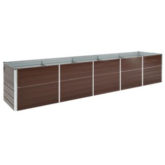 vidaXL Ζαρντινιέρα Υπερυψωμένη Καφέ 400x80x77 εκ. Γαλβαν. Χάλυβας