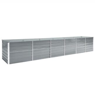 vidaXL Ζαρντινιέρα Υπερυψωμένη Γκρι 480x80x77 εκ. Γαλβαν. Χάλυβας