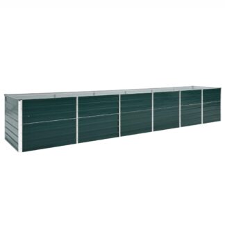 vidaXL Ζαρντινιέρα Υπερυψωμένη Πράσινη 480x80x77 εκ. Γαλβαν. Χάλυβας