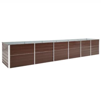 vidaXL Ζαρντινιέρα Υπερυψωμένη Καφέ 480x80x77 εκ. Γαλβαν. Χάλυβας
