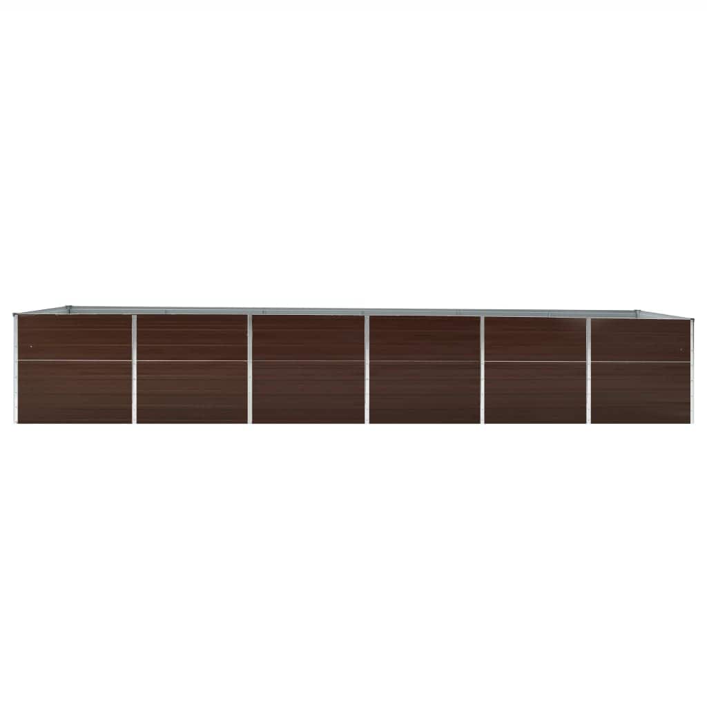 vidaXL Ζαρντινιέρα Υπερυψωμένη Καφέ 480x80x77 εκ. Γαλβαν. Χάλυβας - Image 3