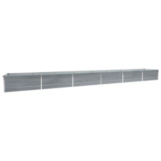 vidaXL Ζαρντινιέρα Υπερυψωμένη Γκρι 600x80x45 εκ. Γαλβαν. Χάλυβας