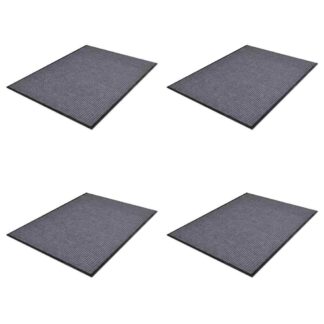 vidaXL Χαλάκια Πόρτας 4 Τεμ. Γκρι 90x60 εκ. από PVC