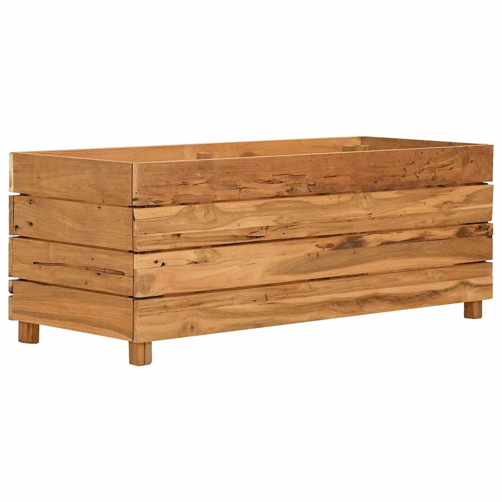vidaXL Ζαρντινιέρα Υπερυψωμένη 100x40x38 εκ. Ανακυκλ. Ξύλο Teak/Ατσάλι - Image 2