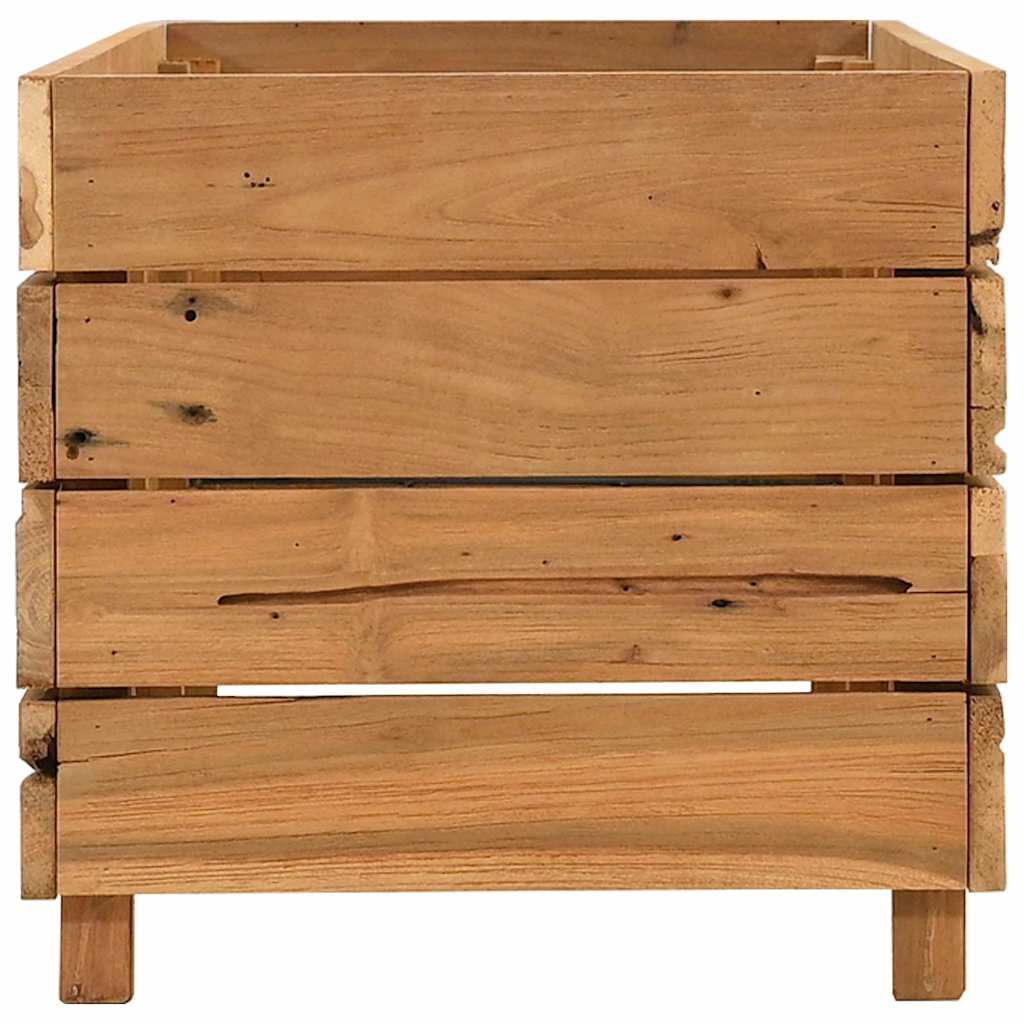 vidaXL Ζαρντινιέρα Υπερυψωμένη 100x40x38 εκ. Ανακυκλ. Ξύλο Teak/Ατσάλι - Image 4