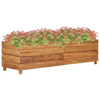 vidaXL Ζαρντινιέρα Υπερυψωμένη 150x40x38 εκ. Ανακυκλ. Ξύλο Teak/Ατσάλι