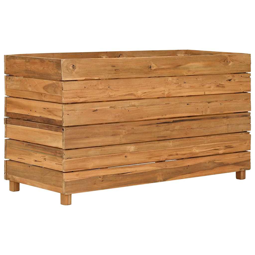vidaXL Ζαρντινιέρα Υπερυψωμένη 100x40x55 εκ. Ανακυκλ. Ξύλο Teak/Ατσάλι - Image 2