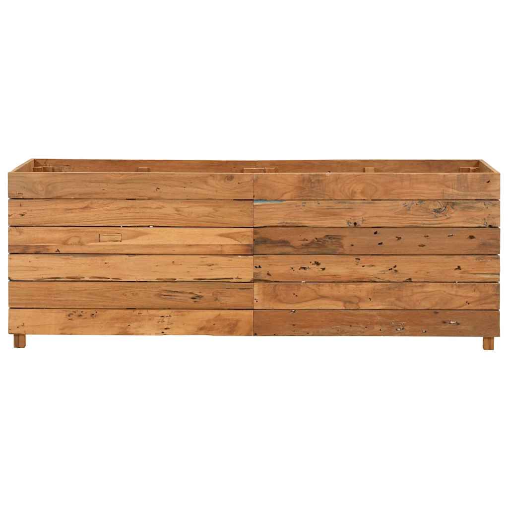 vidaXL Ζαρντινιέρα Υπερυψωμένη 150x40x55 εκ. Ανακυκλ. Ξύλο Teak/Ατσάλι - Image 3