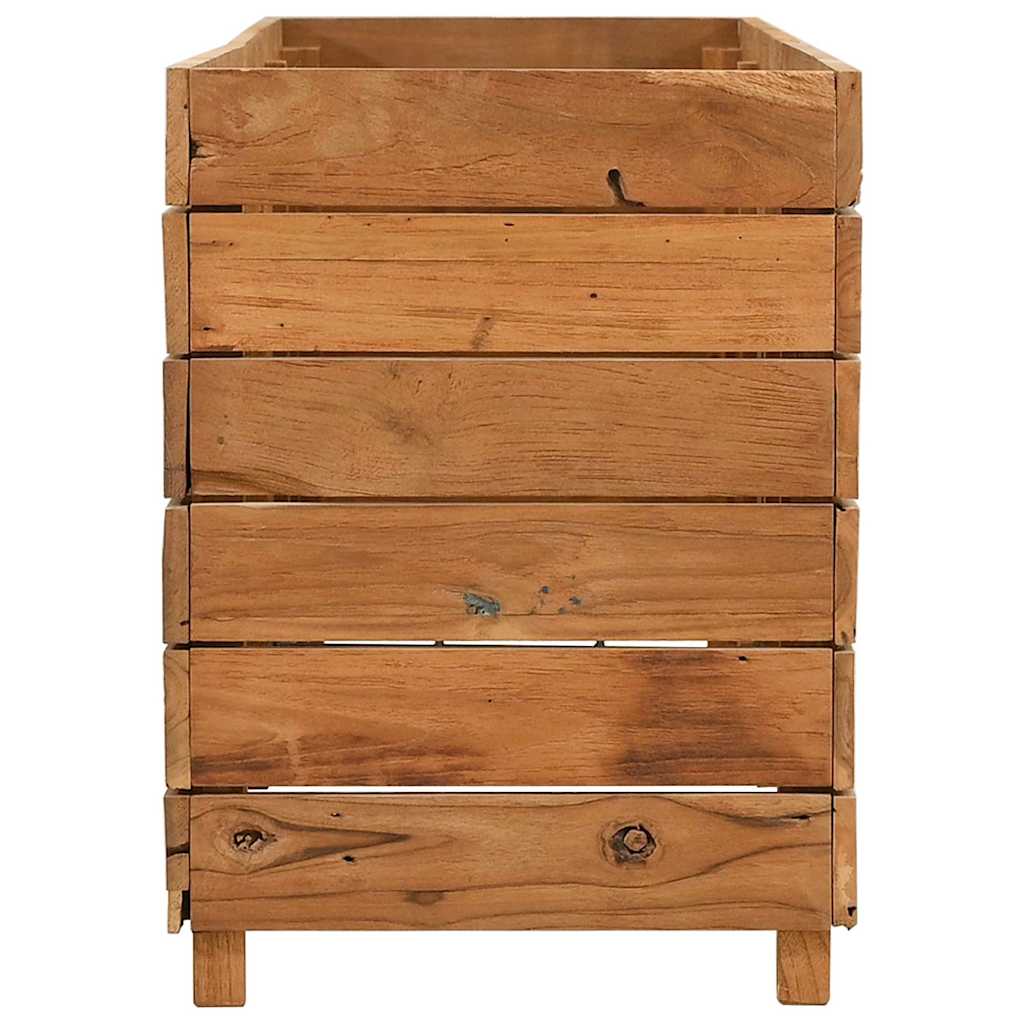 vidaXL Ζαρντινιέρα Υπερυψωμένη 150x40x55 εκ. Ανακυκλ. Ξύλο Teak/Ατσάλι - Image 4