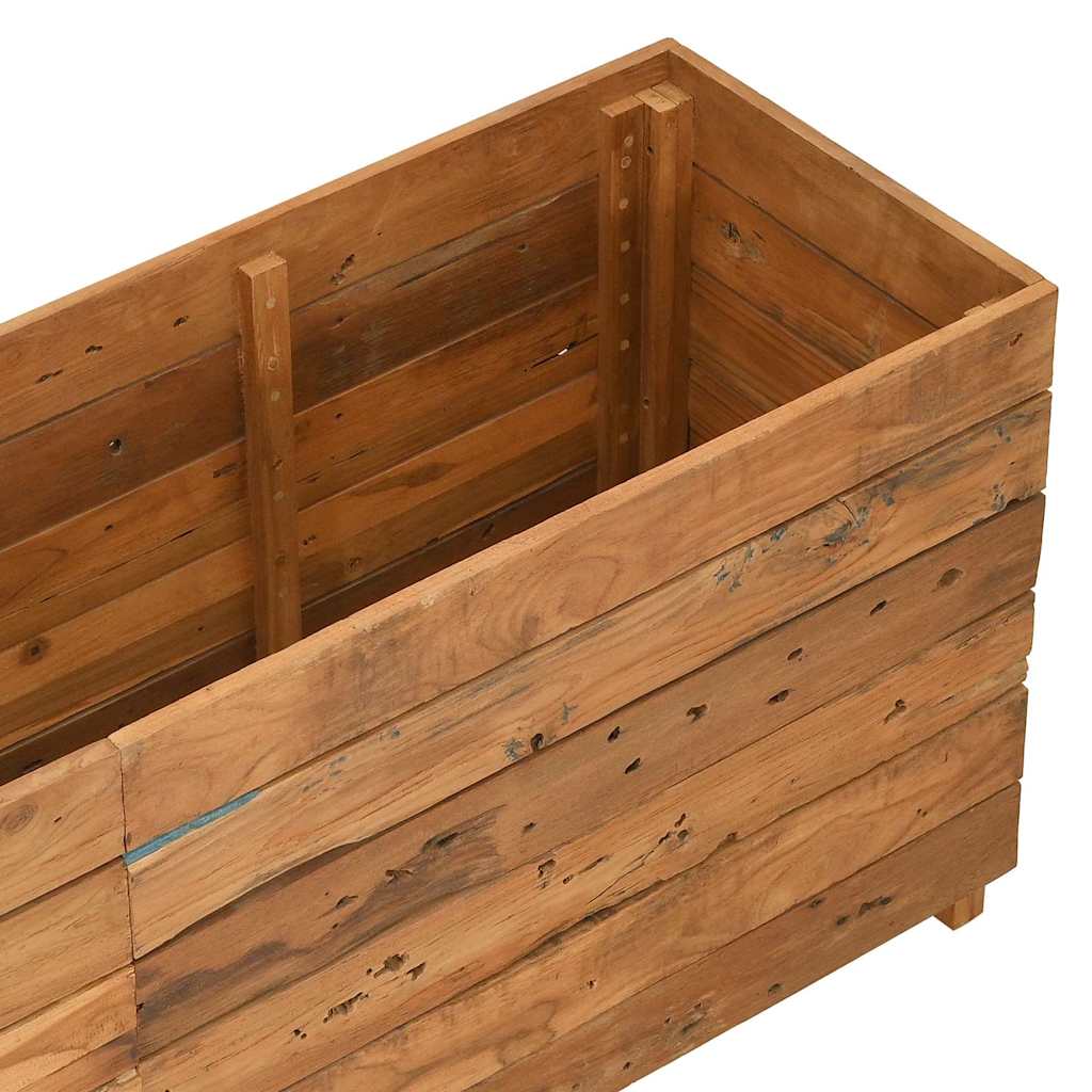 vidaXL Ζαρντινιέρα Υπερυψωμένη 150x40x55 εκ. Ανακυκλ. Ξύλο Teak/Ατσάλι - Image 5